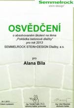 Osvědčení Semmelrock pro pokládku betonové dlažby